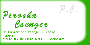 piroska csenger business card
